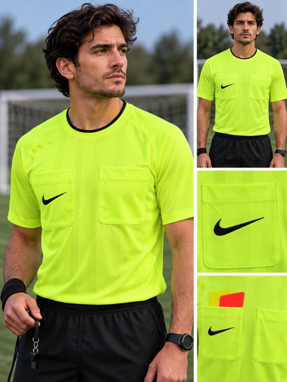 Nike Dri-FIT Referee II Soccer Jersey Men's Large Volt Yellow NWT
